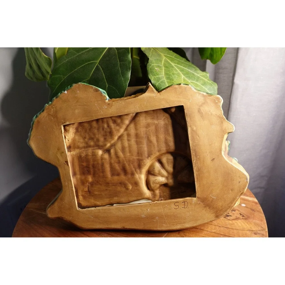 Vintage Water Mill House Planter Cottagecore Farmhouse Decor Sculpture Signed SD